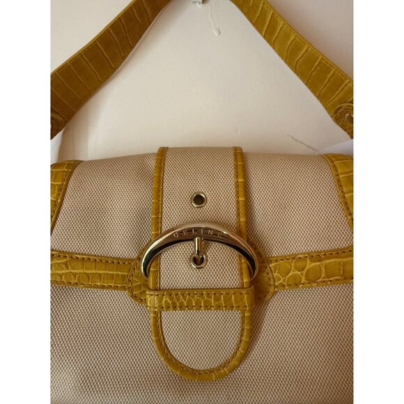 Celine Yellow Handbag W/ Buckle Clasp - Picture 4 of 5